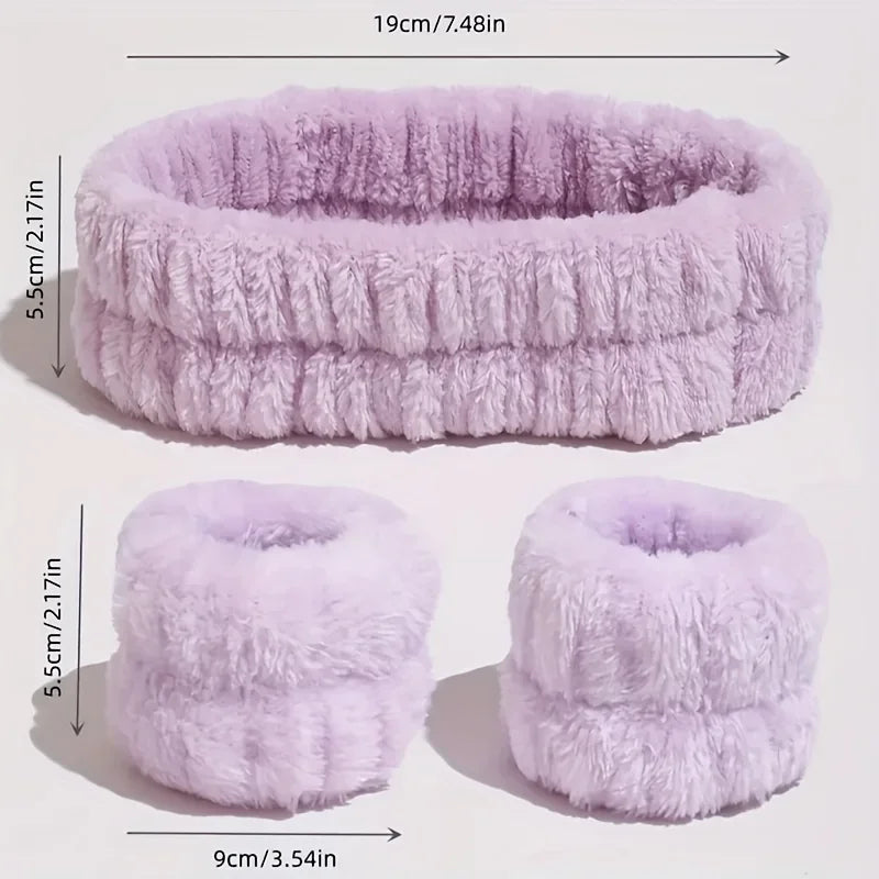Face Wash Set – Weiches Haarband & Spritzschutz-Armbänder für die Gesichtspflege