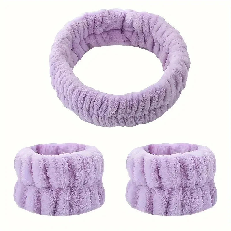 Face Wash Set – Weiches Haarband & Spritzschutz-Armbänder für die Gesichtspflege