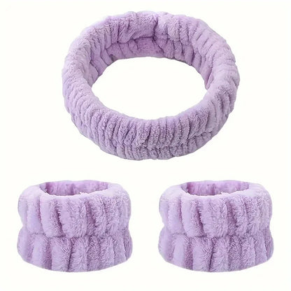 Face Wash Set – Weiches Haarband & Spritzschutz-Armbänder für die Gesichtspflege
