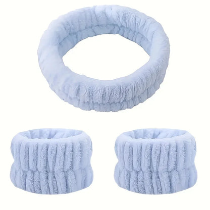 Face Wash Set – Weiches Haarband & Spritzschutz-Armbänder für die Gesichtspflege