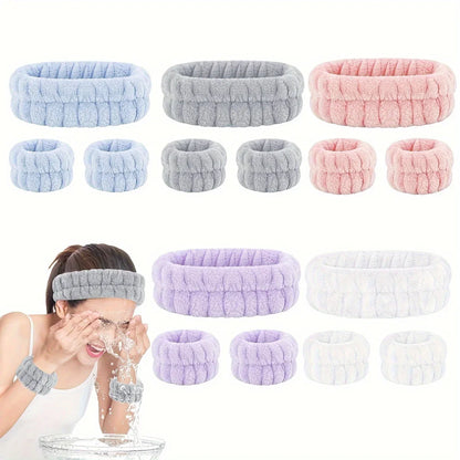 Face Wash Set – Weiches Haarband & Spritzschutz-Armbänder für die Gesichtspflege