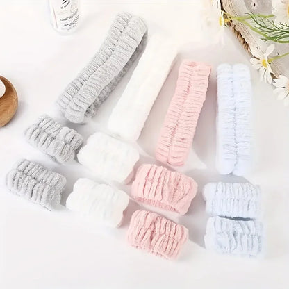 Face Wash Set – Weiches Haarband & Spritzschutz-Armbänder für die Gesichtspflege