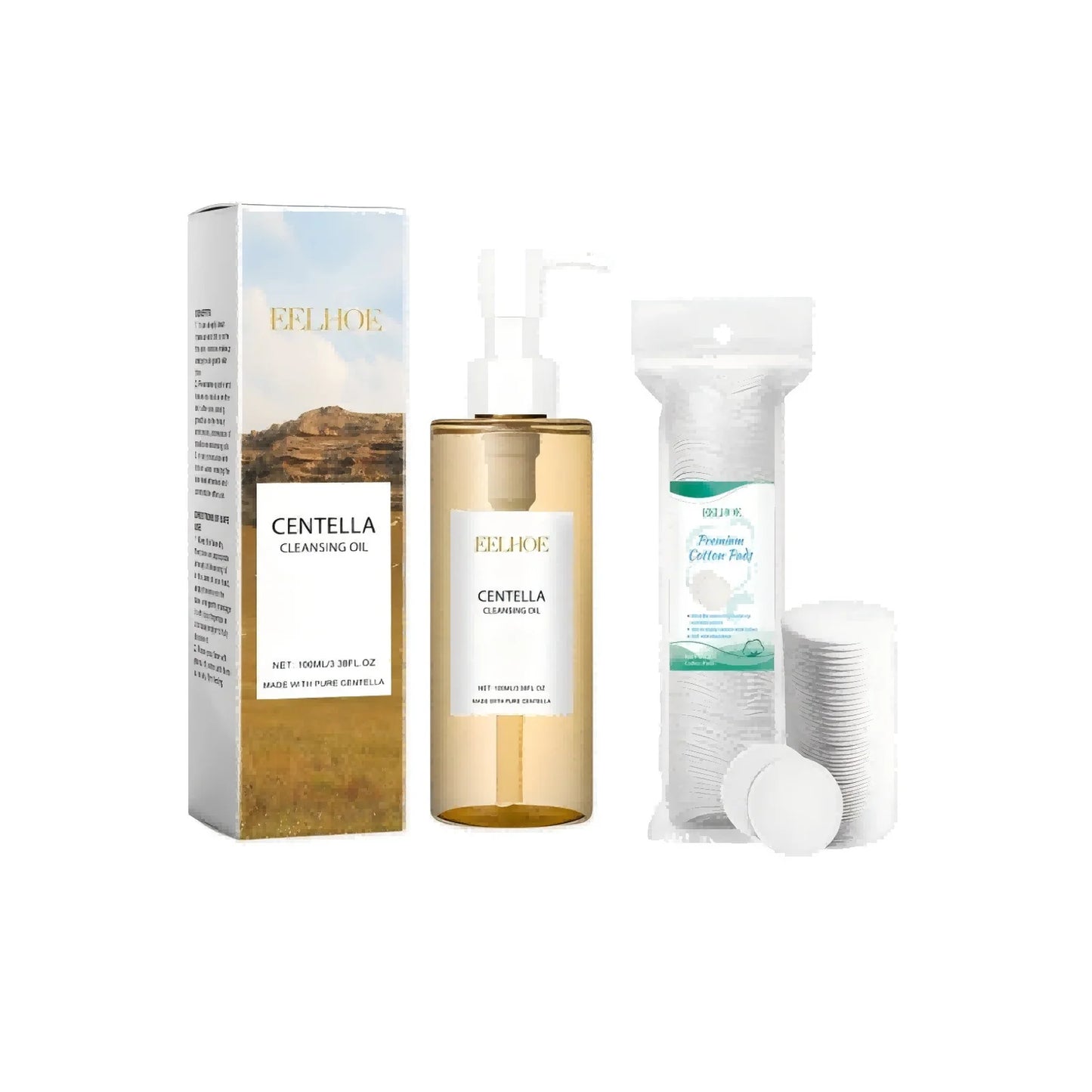 EELHOE Centella Cleansing Oil & Pads – Sanfte Tiefenreinigung für empfindliche Haut