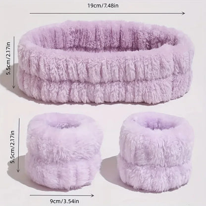 Face Wash Set – Weiches Haarband & Spritzschutz-Armbänder für die Gesichtspflege