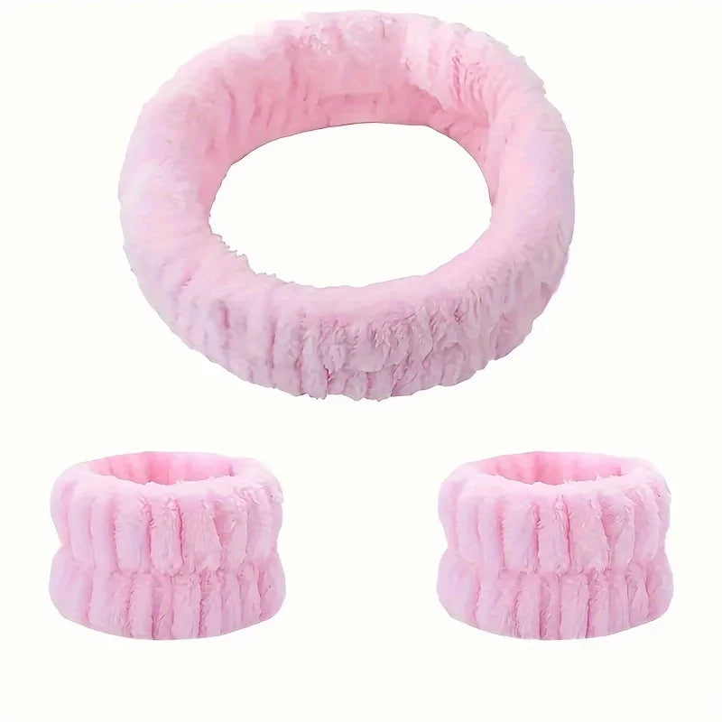 Face Wash Set – Weiches Haarband & Spritzschutz-Armbänder für die Gesichtspflege