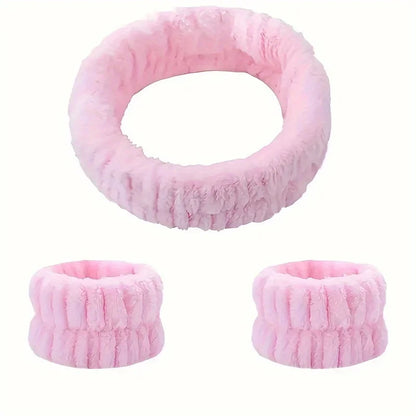 Face Wash Set – Weiches Haarband & Spritzschutz-Armbänder für die Gesichtspflege