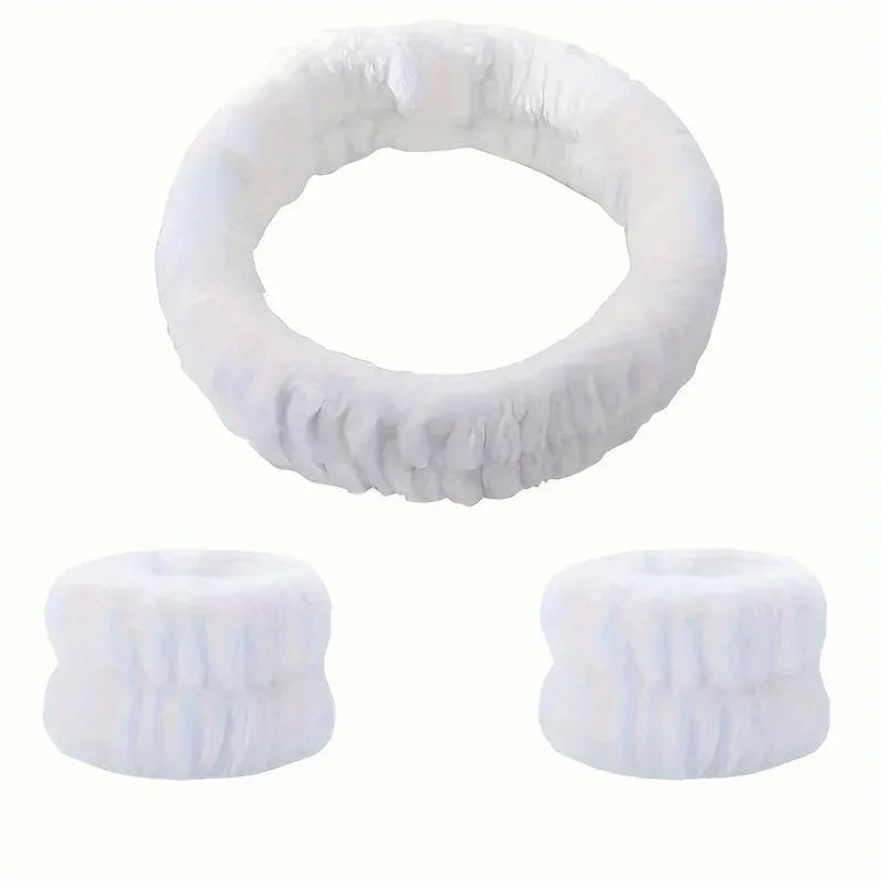 Face Wash Set – Weiches Haarband & Spritzschutz-Armbänder für die Gesichtspflege