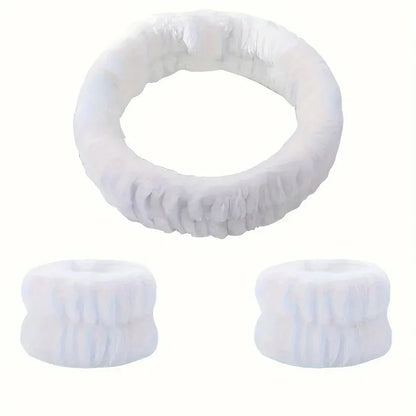 Face Wash Set – Weiches Haarband & Spritzschutz-Armbänder für die Gesichtspflege